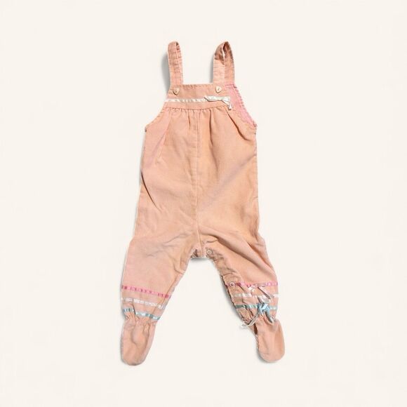 1980’s Vintage Health-Tex Ribbon Romper With Feet Size 9 Months Made In USA - Picture 1 of 2